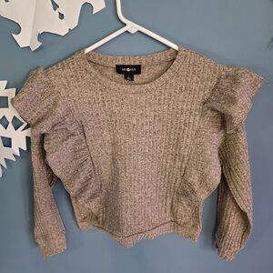 Amy Byer Textured Knit Sweater in Gray